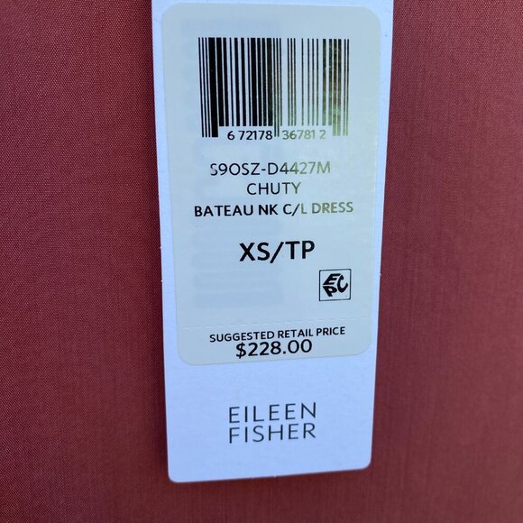 NWT Eileen Fisher Sandwashed Tencel Sleeveless Dress Size XS - Picture 5 of 6